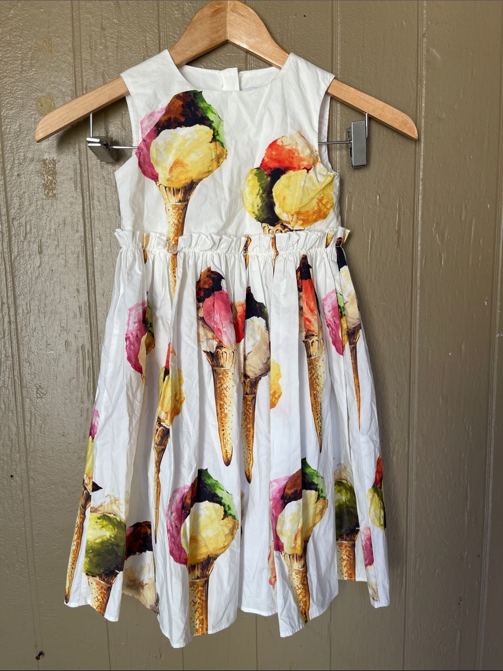 Dolce & Gabbana Girls' 2017 Ice Cream Print Cotton Dress - Multicolor Size 4Y
